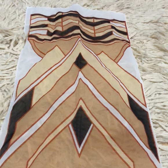 Gorgeous Vintage Scarf-Sheer-43x13-Earth Tones - Picture 11 of 12